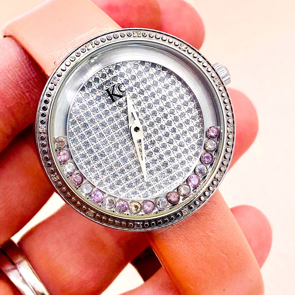 Techno Com by KC Diamond Pink Leather Watch